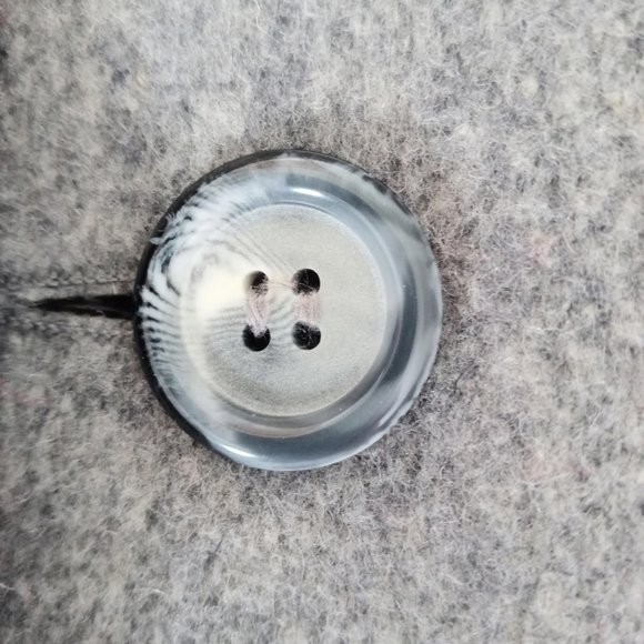 Wool Blend Gray Jacket Coat with Scarf - Picture 9 of 14